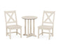 POLYWOOD Braxton Side Chair 3-Piece Round Bistro Dining Set — Sand