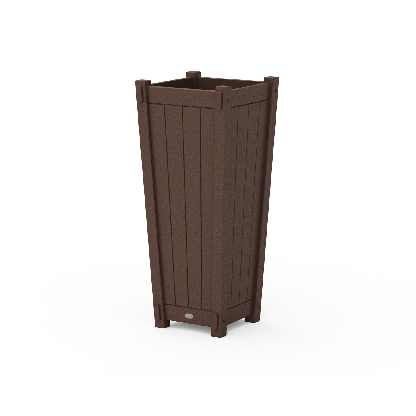 POLYWOOD Vineyard Tapered Square Tall Planter Box — Mahogany