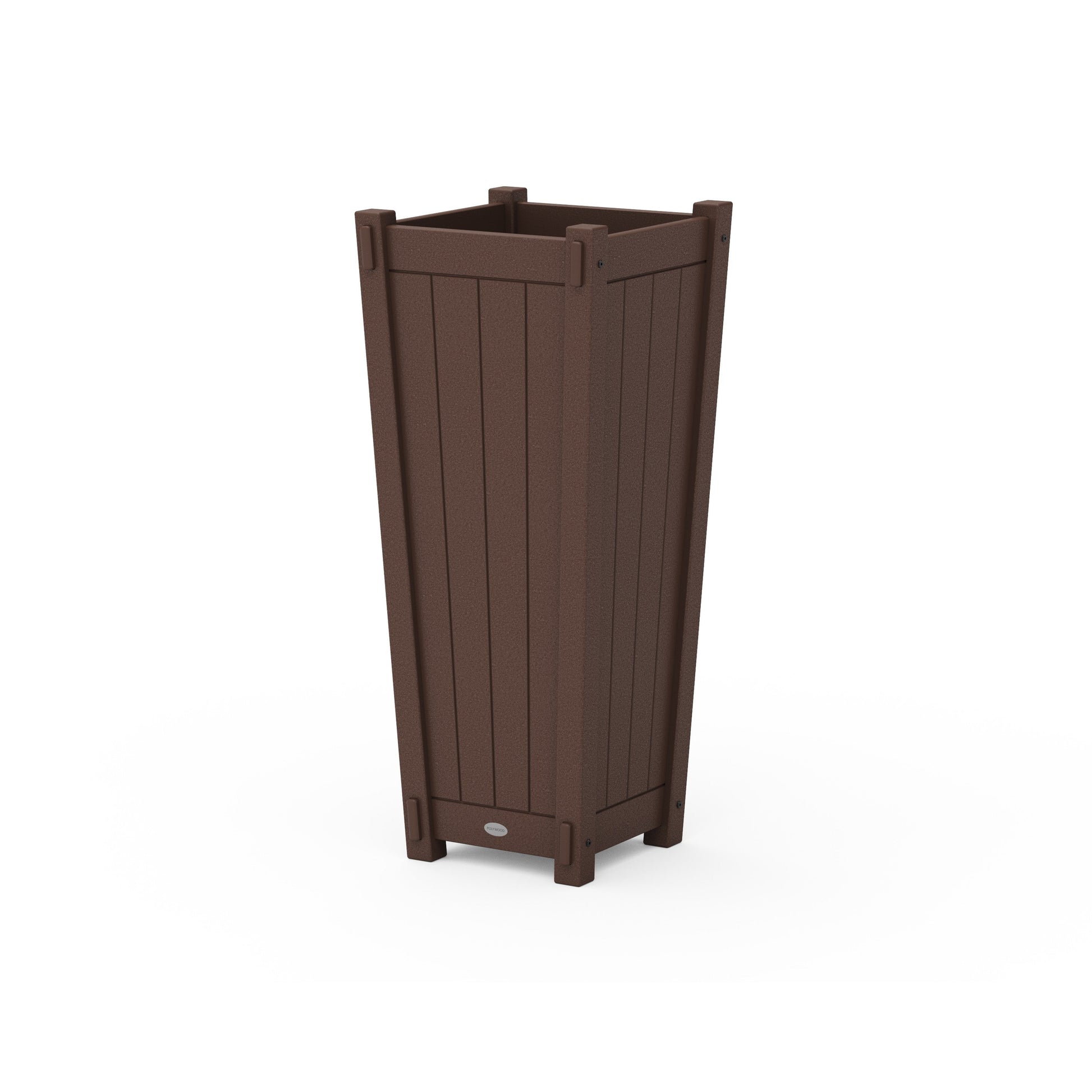 POLYWOOD Vineyard Tapered Square Tall Planter Box — Mahogany