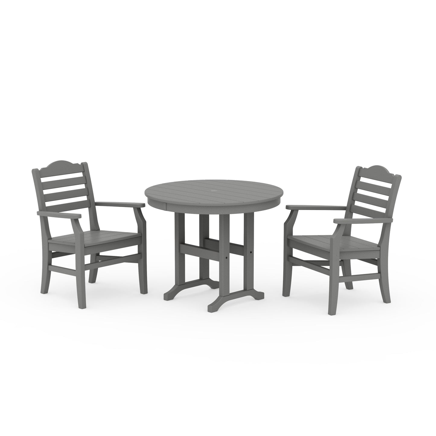 POLYWOOD Savannah 3-Piece Farmhouse Dining Set — Slate Grey