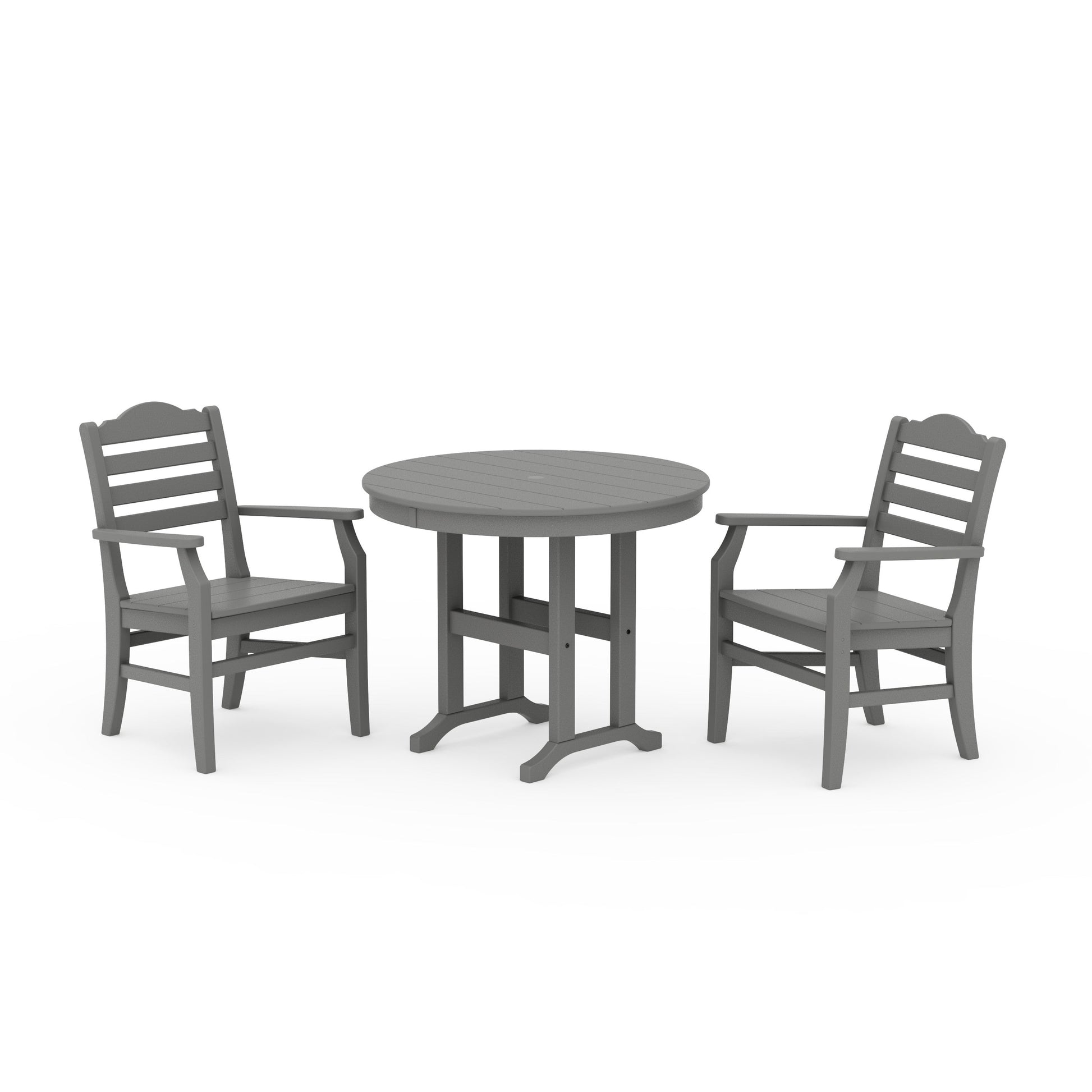 POLYWOOD Savannah 3-Piece Farmhouse Dining Set — Slate Grey