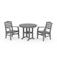 POLYWOOD Savannah 3-Piece Farmhouse Dining Set — Slate Grey