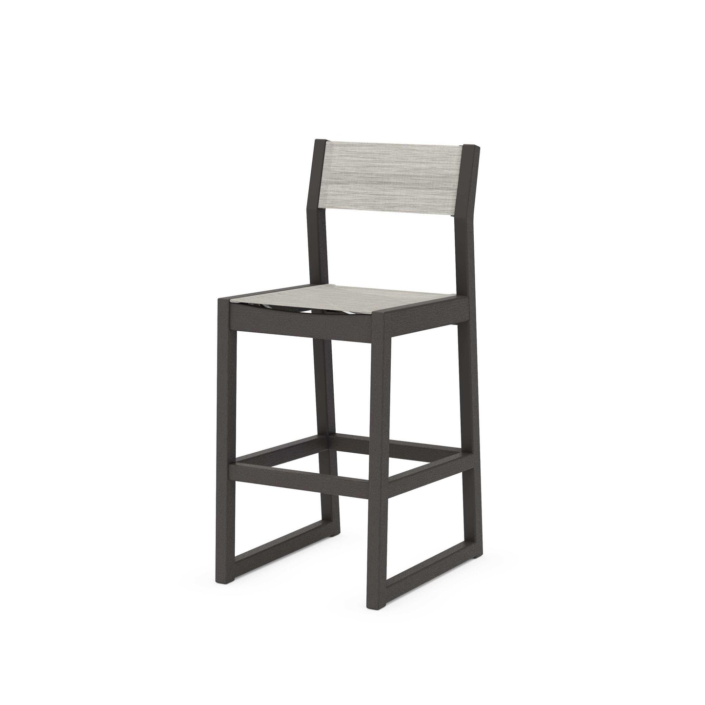 POLYWOOD EDGE Sling Bar Side Chair — Vintage Coffee / Birch Sling