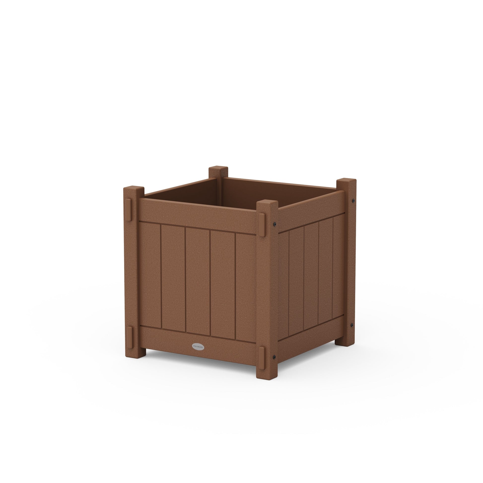 POLYWOOD Vineyard Large Square Planter Box — Teak