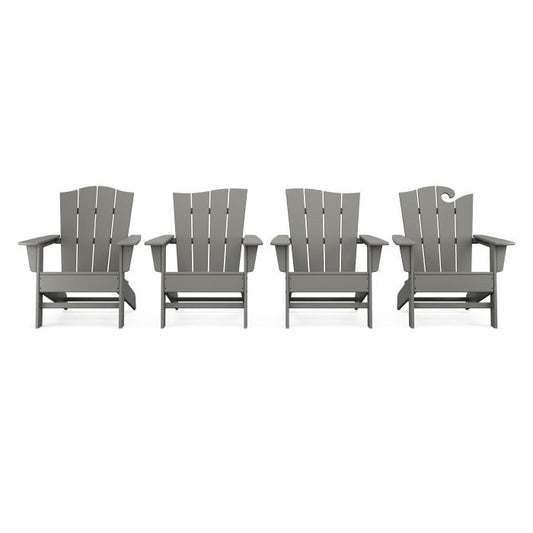 Polywood - Wave 4-Piece Adirondack Chair Set - FREE SHIPPING