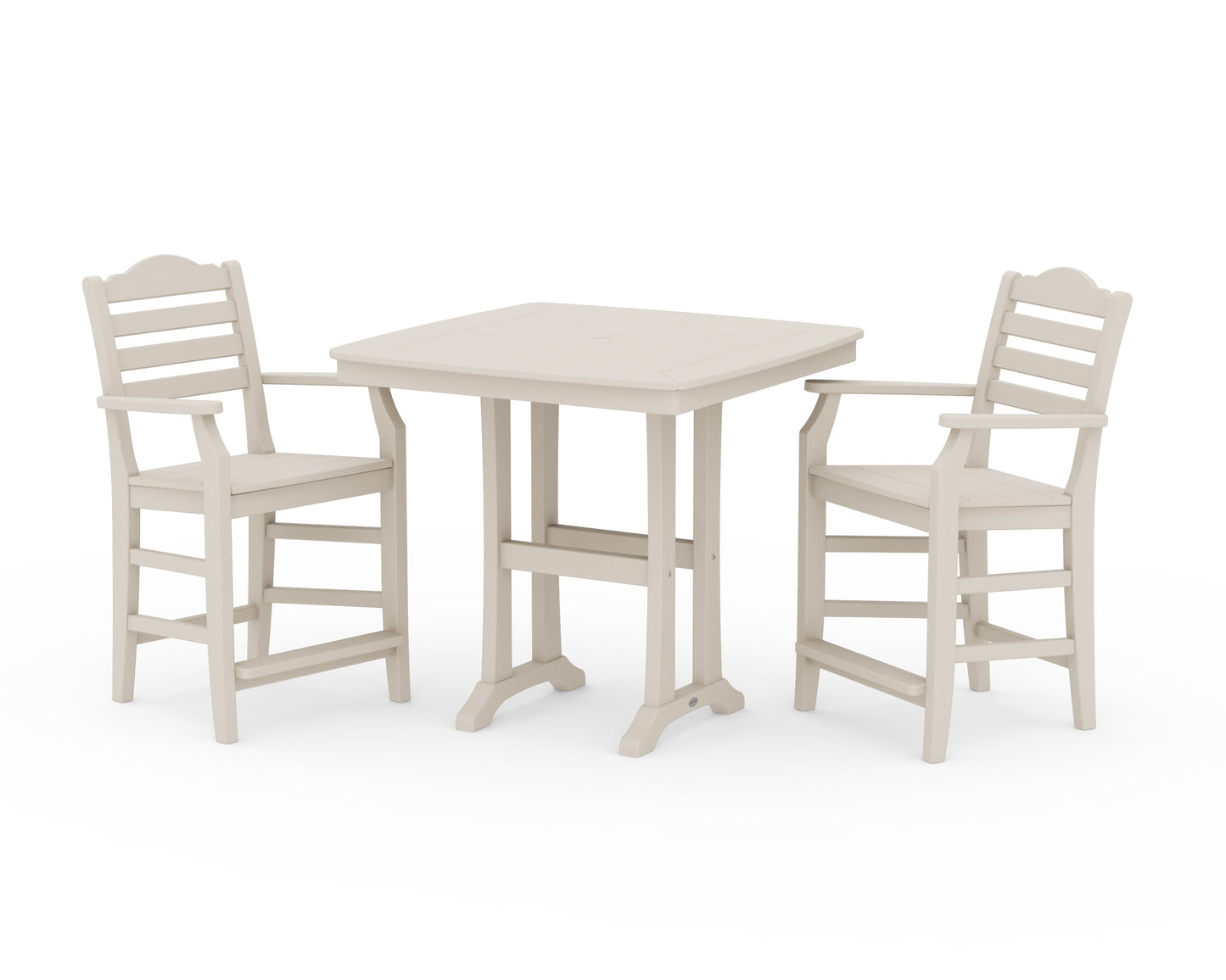 POLYWOOD Savannah 3-Piece Counter Set with Trestle Legs — Sand