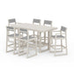POLYWOOD EDGE Sling 7-Piece Bar Table Set — Sand / Metallic Sling