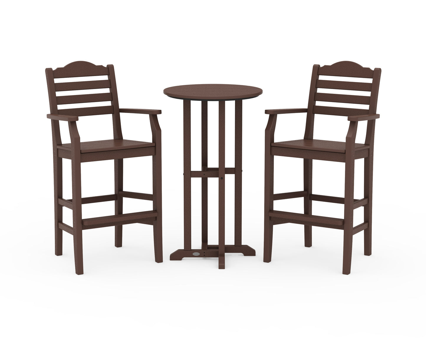 POLYWOOD Savannah 3-Piece Farmhouse Bar Set — Mahogany