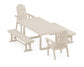POLYWOOD Vineyard Adirondack 5-Piece Dining Set with Benches — Sand