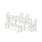 POLYWOOD Prairie 6-Piece Parsons Dining Set with Bench — White