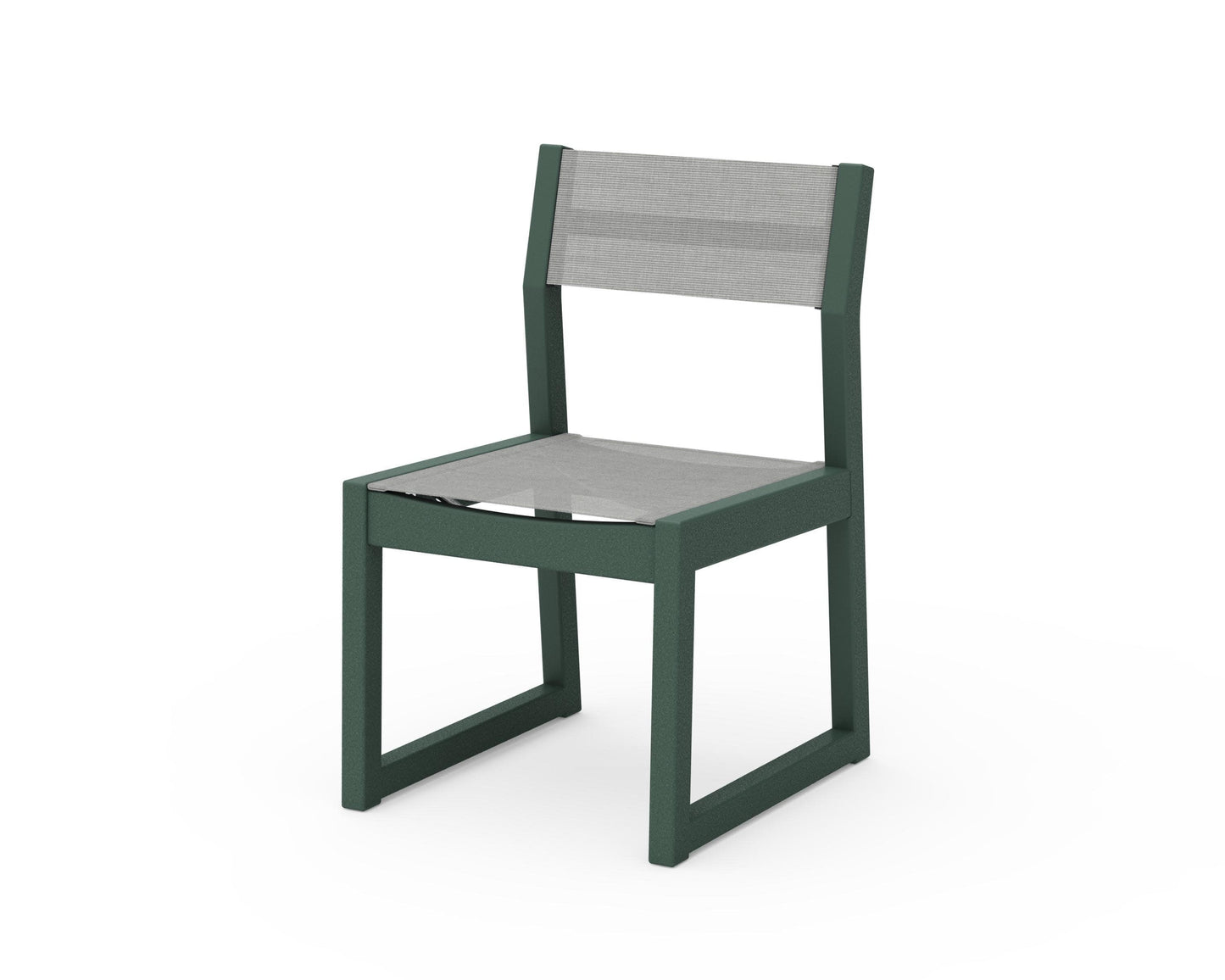 POLYWOOD EDGE Sling Dining Side Chair — Green / Metallic Sling