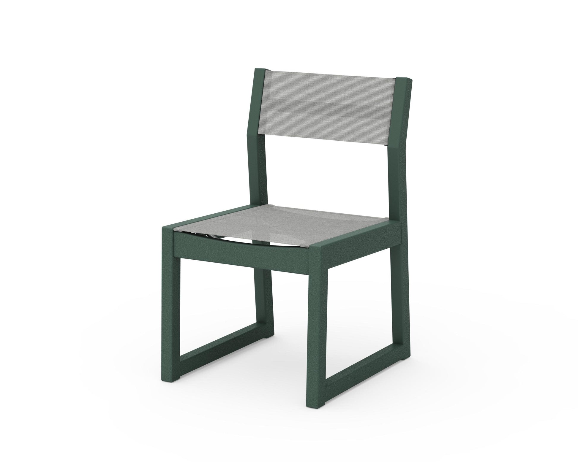 POLYWOOD EDGE Sling Dining Side Chair — Green / Metallic Sling