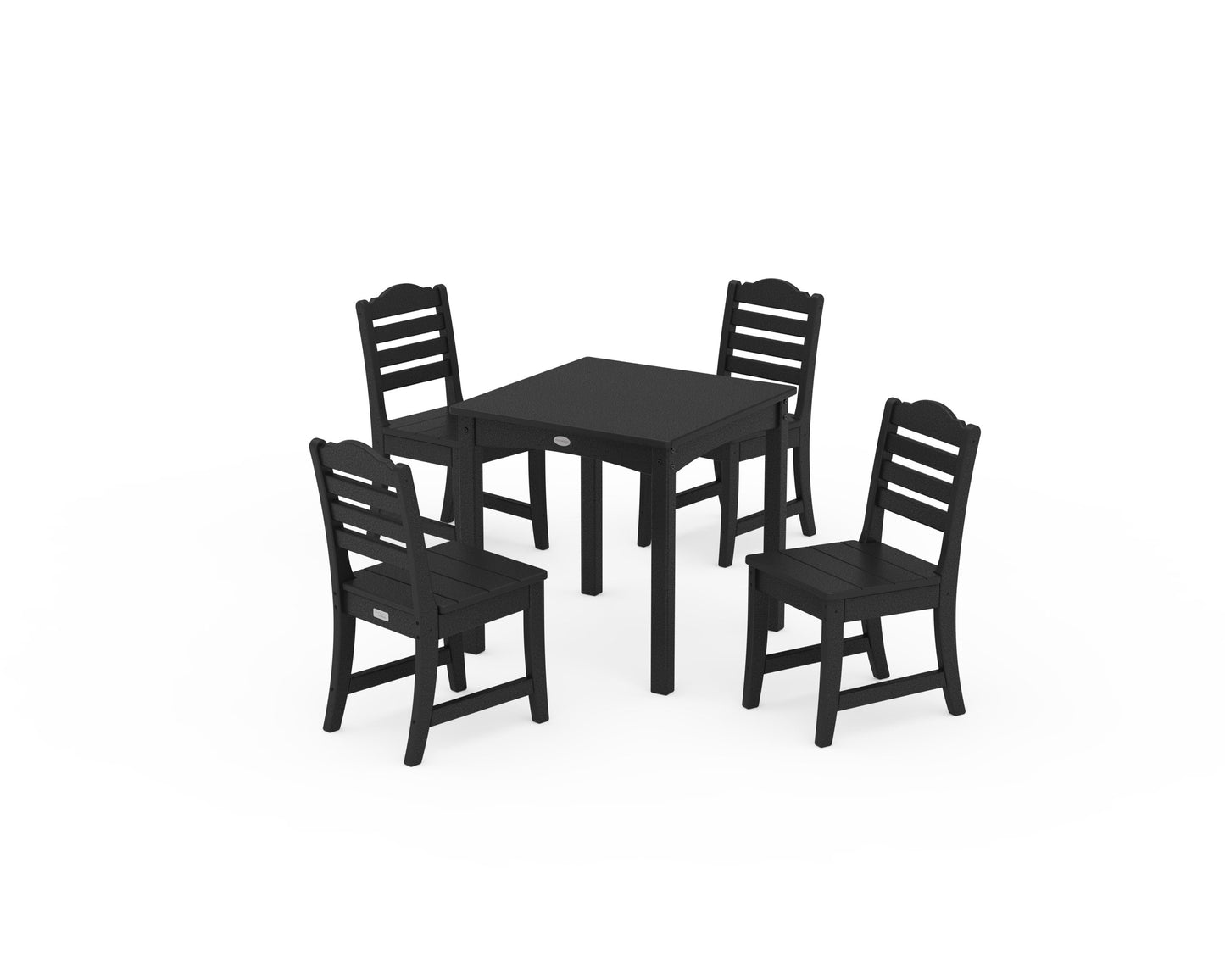 POLYWOOD Savannah Kids 5-Piece Dining Set — Black