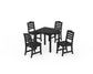 POLYWOOD Savannah Kids 5-Piece Dining Set — Black