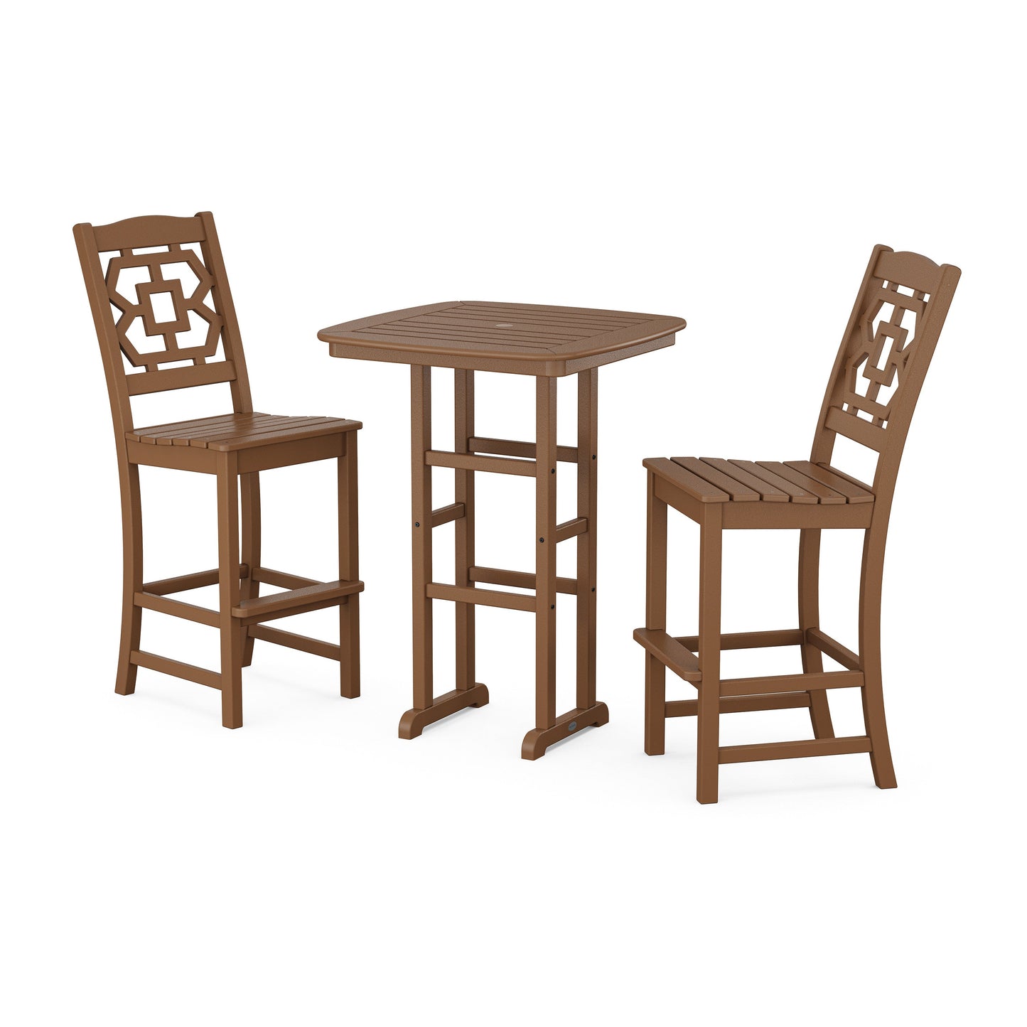 POLYWOOD Chinoiserie 3-Piece Bar Set — Teak