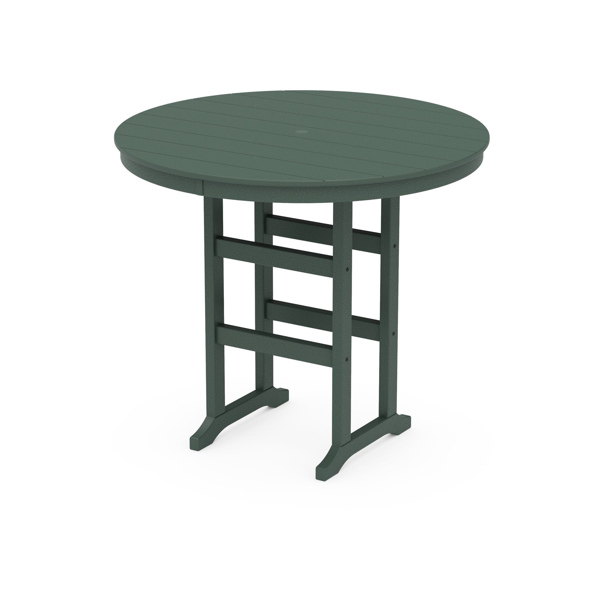 POLYWOOD 48" Round Farmhouse Bar Table — Green