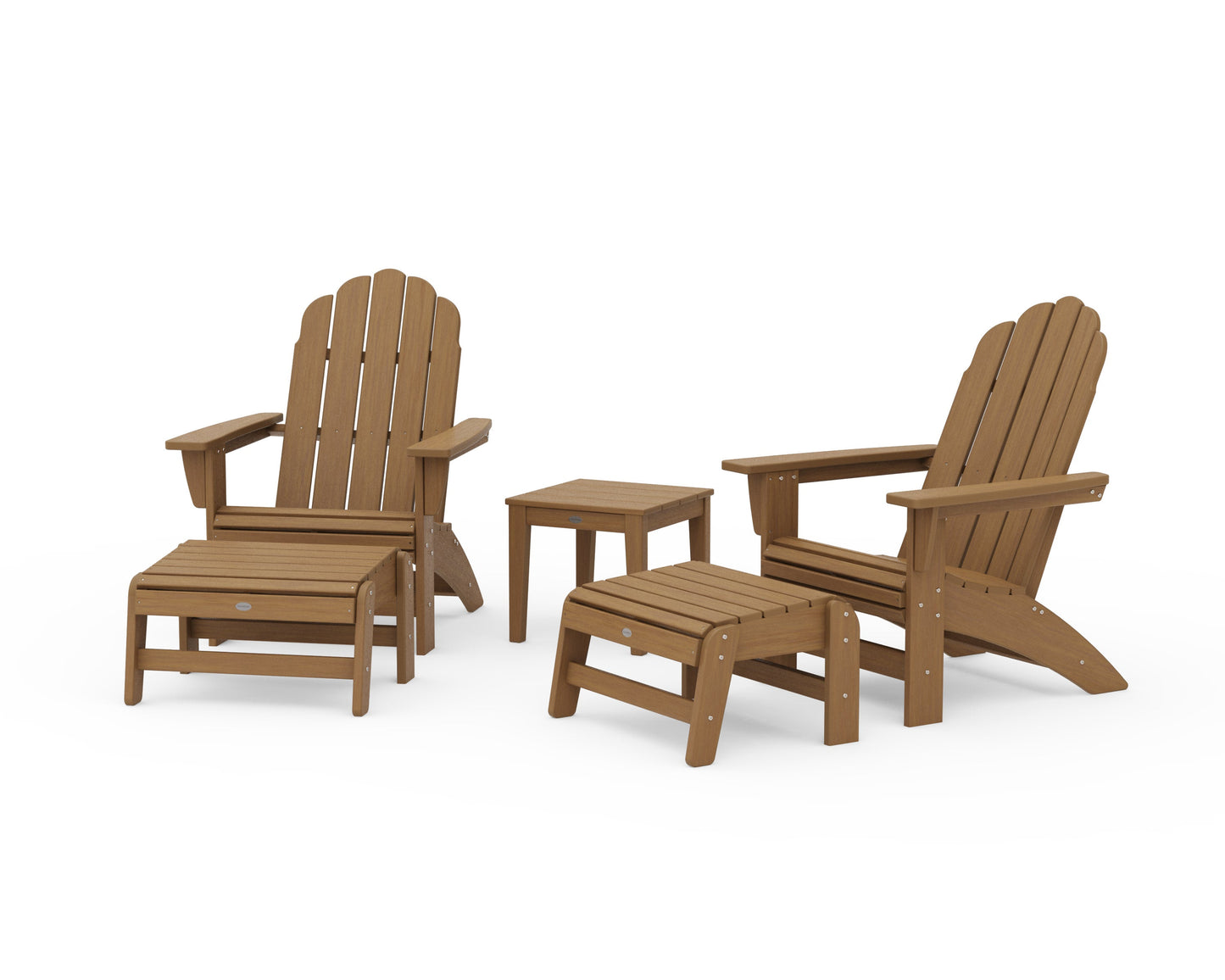 POLYWOOD 5-Piece Vineyard Grand Adirondack Set — Natural
