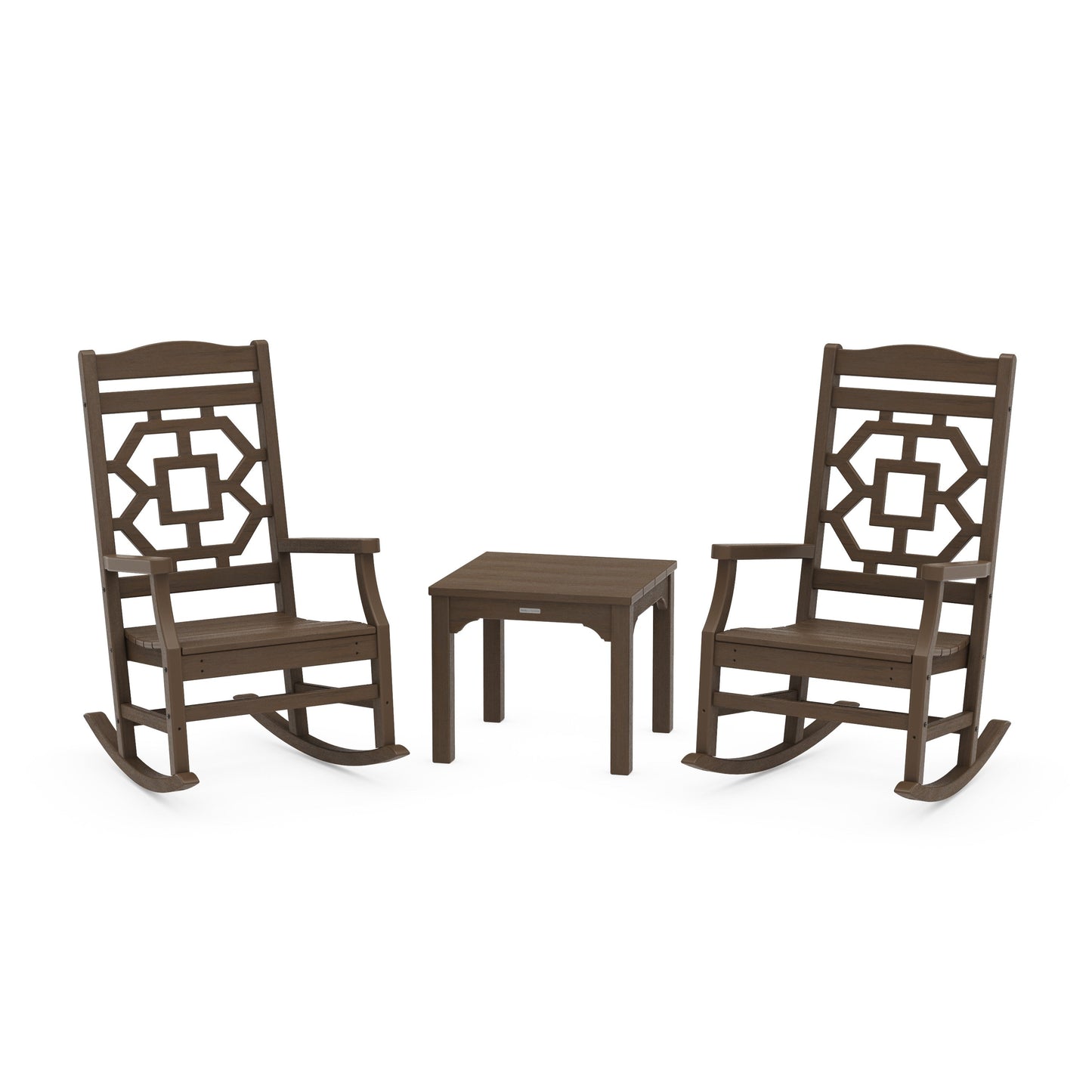 POLYWOOD Chinoiserie 3-Piece Rocking Chair Set — Kona