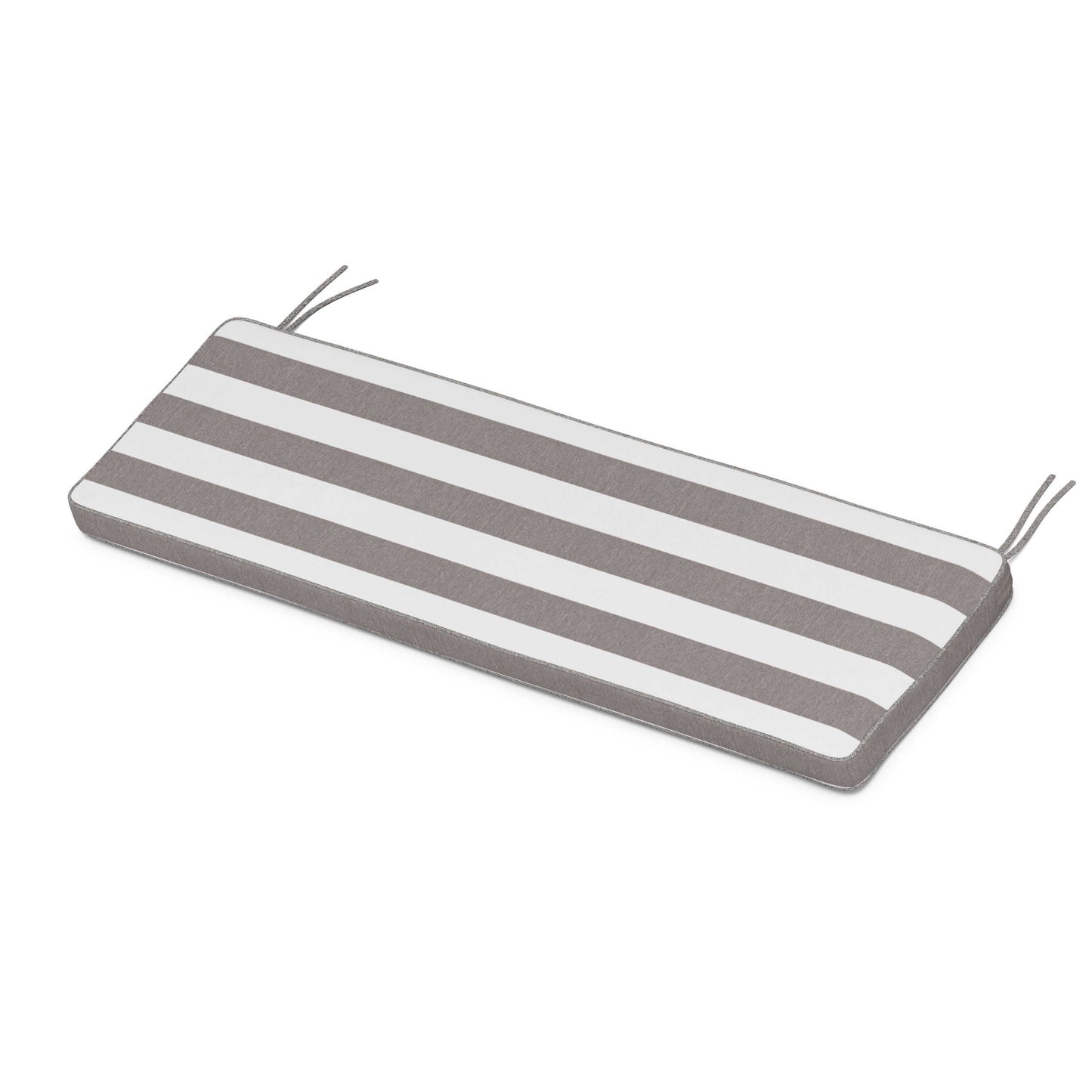POLYWOOD Chinoiserie Bench Seat Cushion — Cabana Stripe Grey Mist
