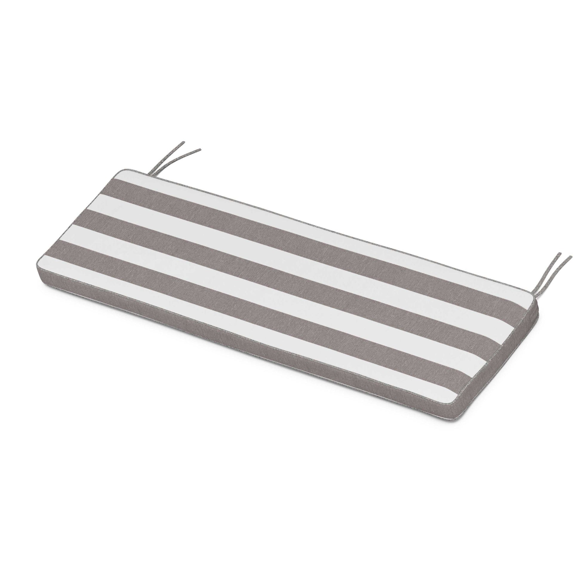 POLYWOOD Chinoiserie Bench Seat Cushion — Cabana Stripe Grey Mist