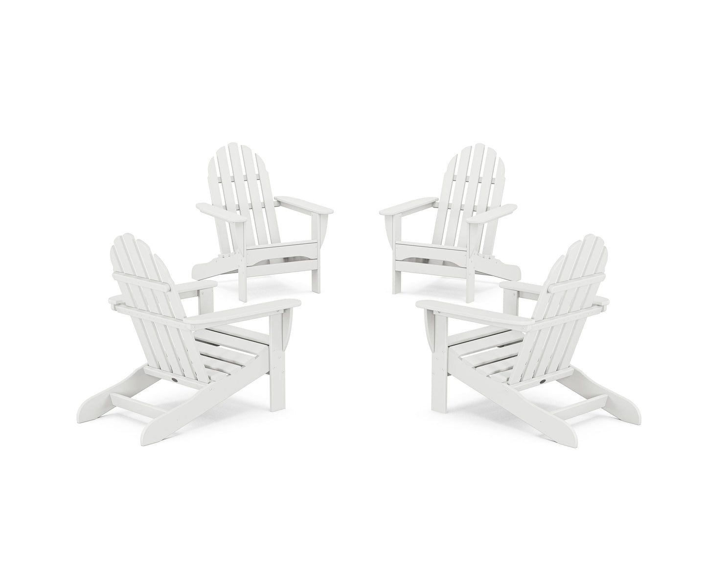 POLYWOOD 4-Piece Classic Adirondack Conversation Set — White