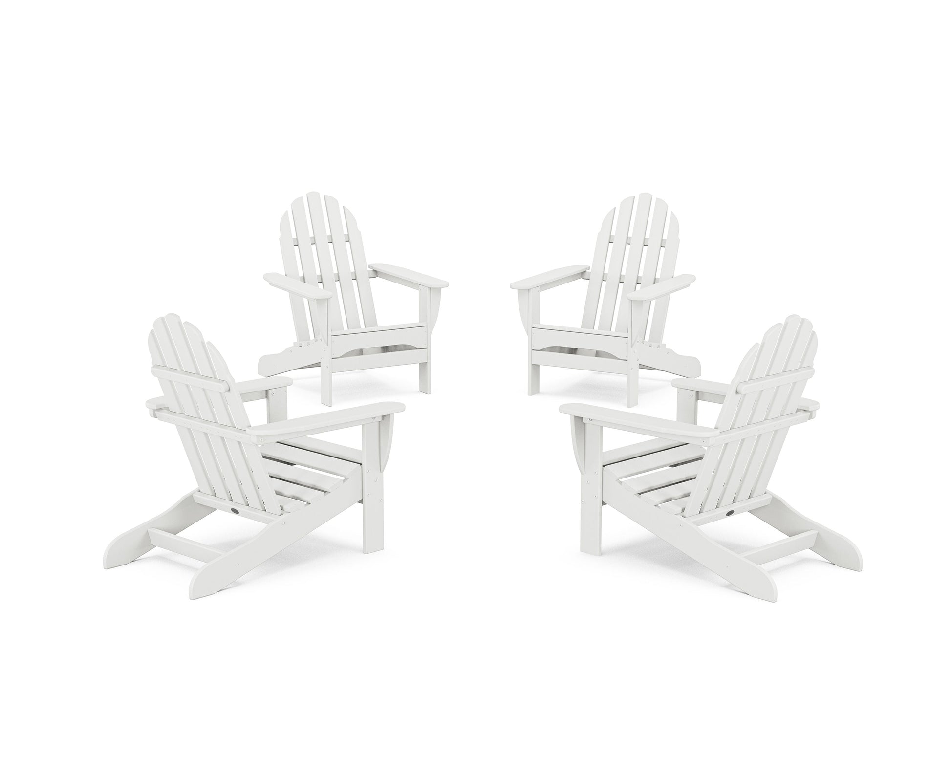 POLYWOOD 4-Piece Classic Adirondack Conversation Set — White