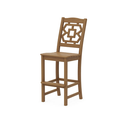POLYWOOD Chinoiserie Bar Side Chair — Natural