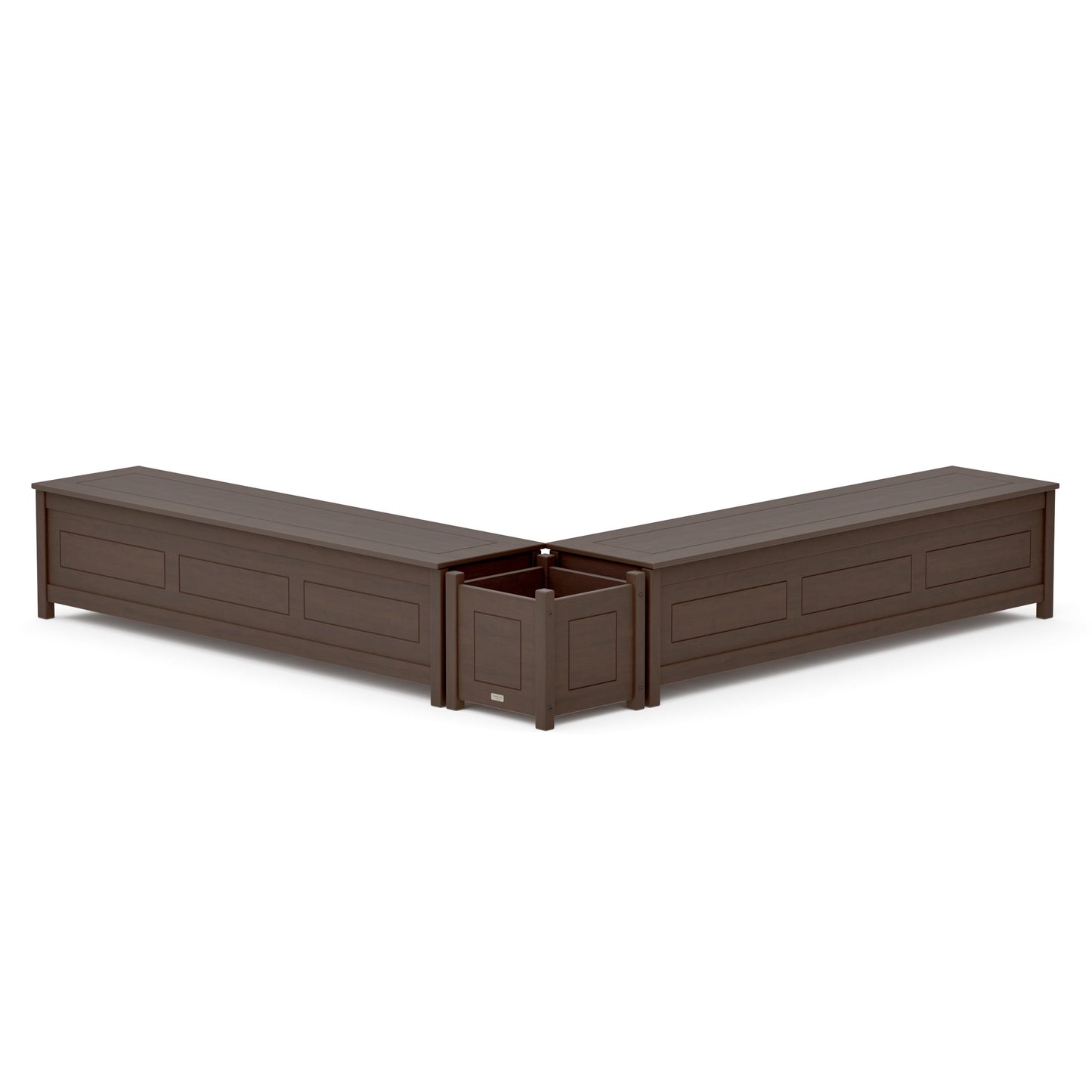 POLYWOOD 72" Country Living L- Shaped Planter Storage Bench Set — Kona