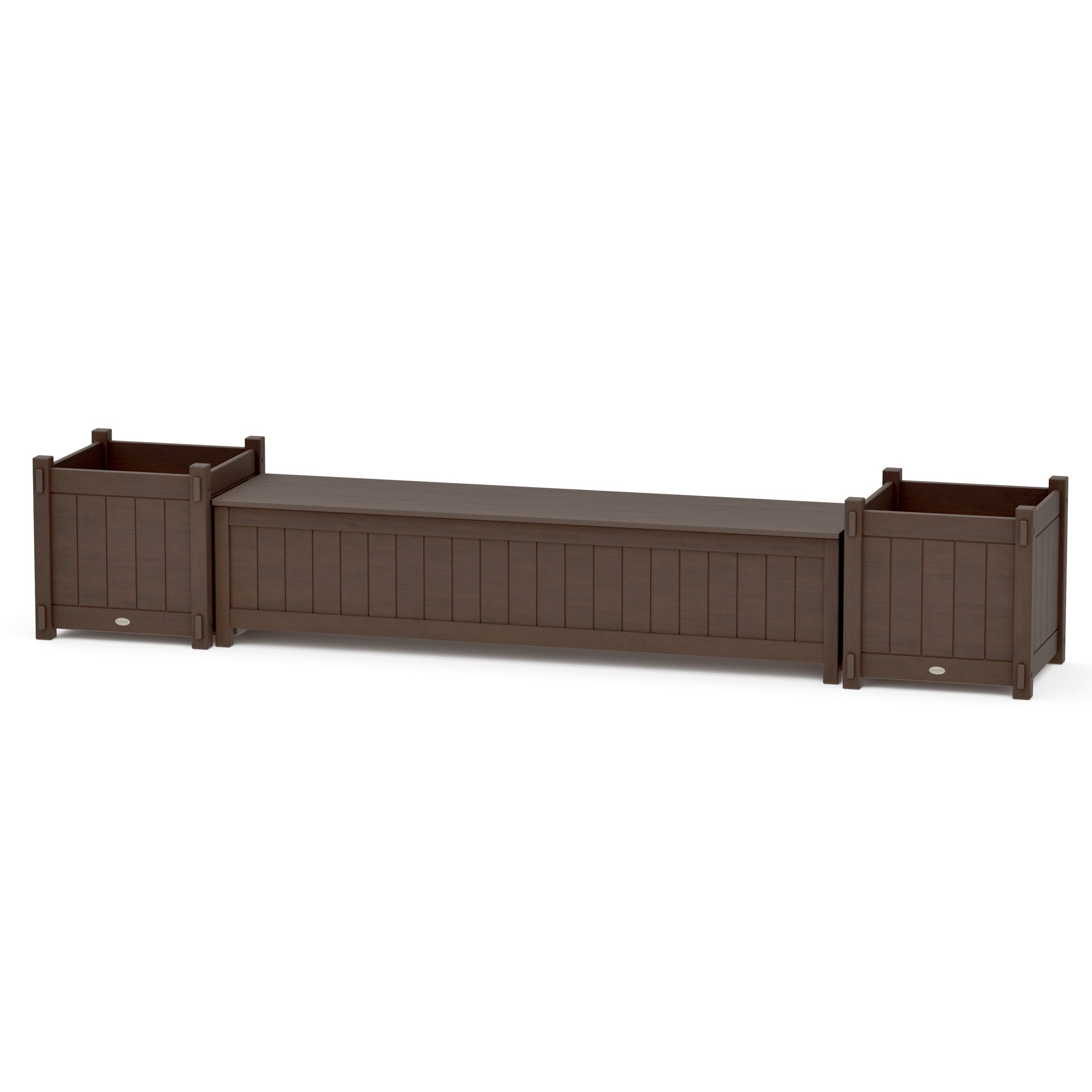 POLYWOOD 72" Vineyard Straight Planter Storage Bench Set- Large — Kona