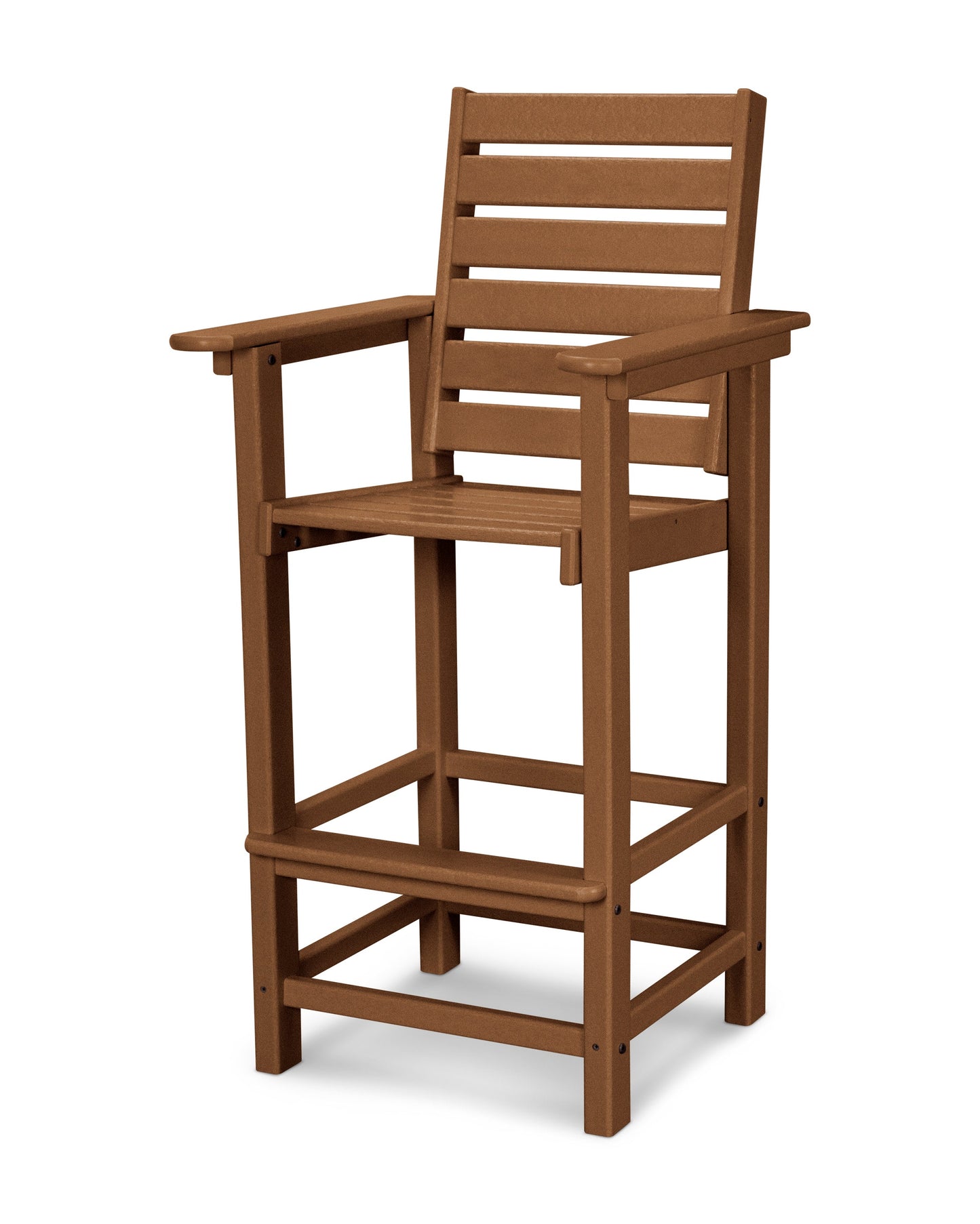 POLYWOOD Captain Bar Chair — Teak