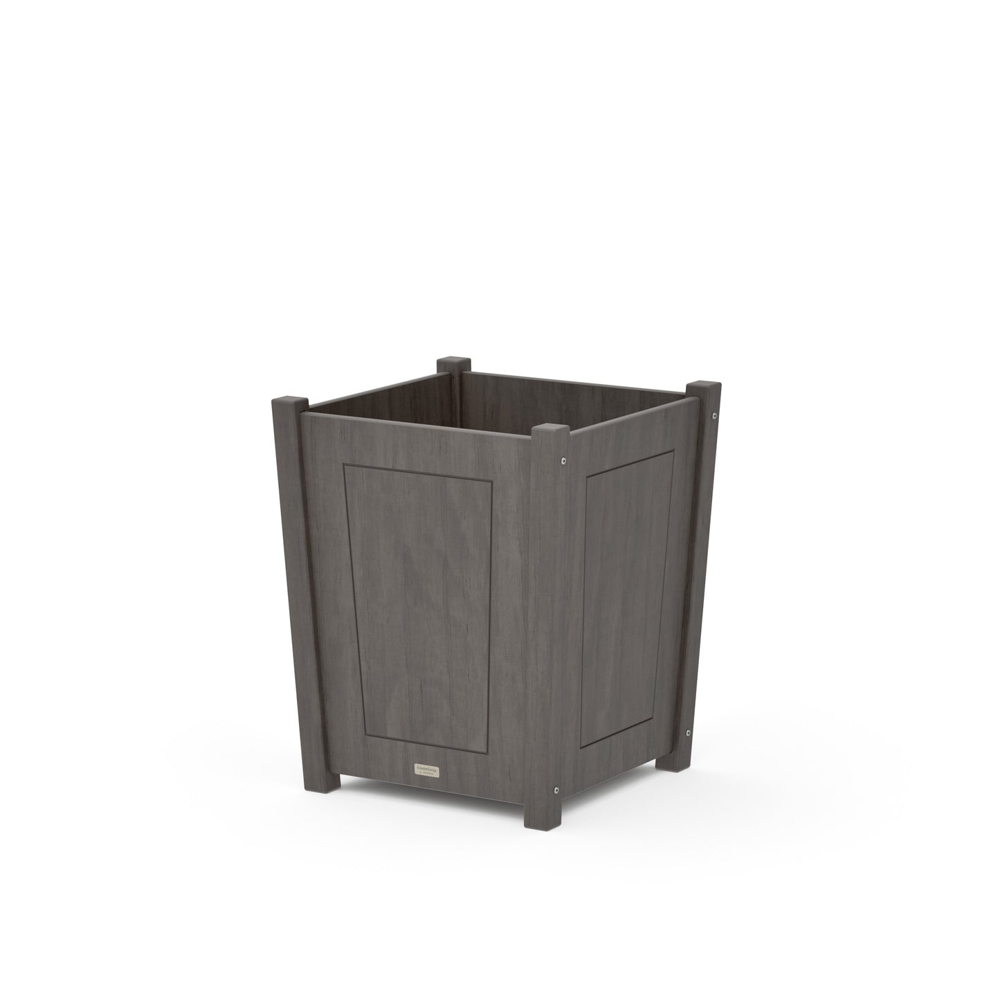 POLYWOOD Country Living Large Tapered Square Short Planter Box — Driftwood