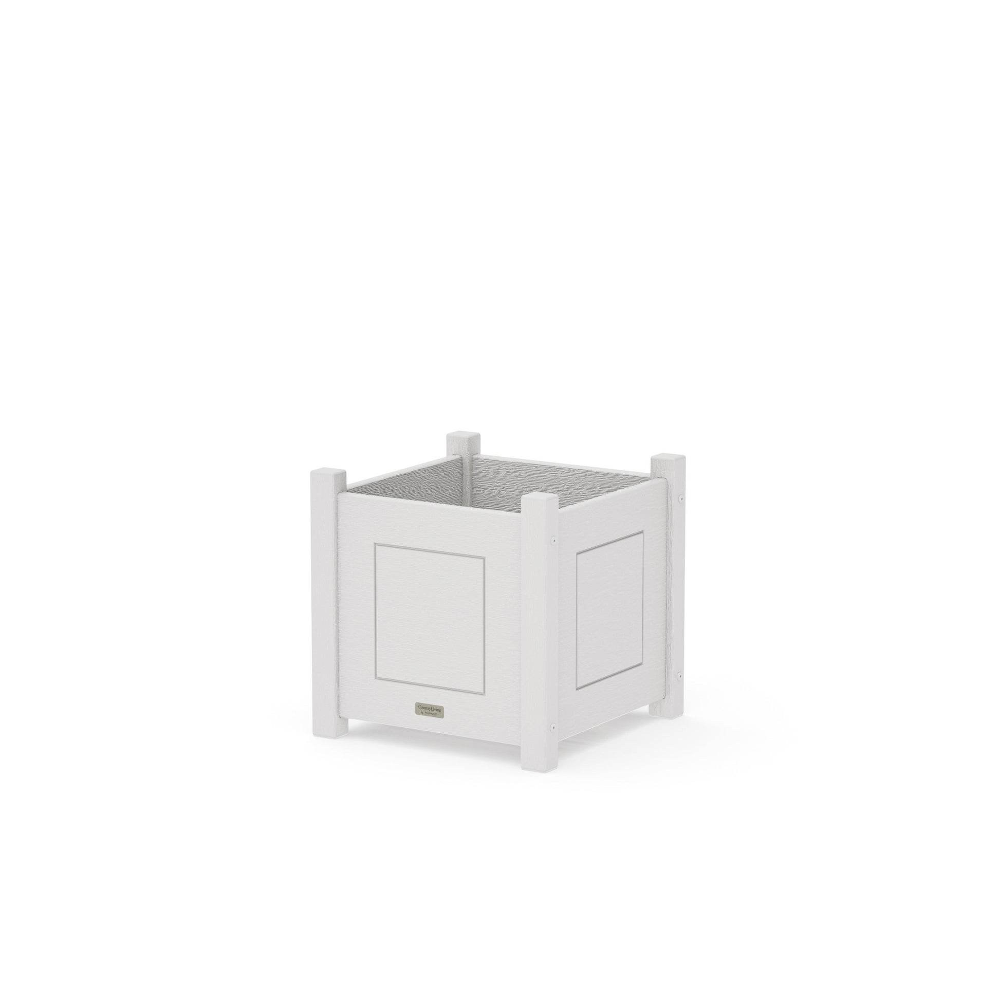 POLYWOOD Country Living Square Planter Box — Vintage White