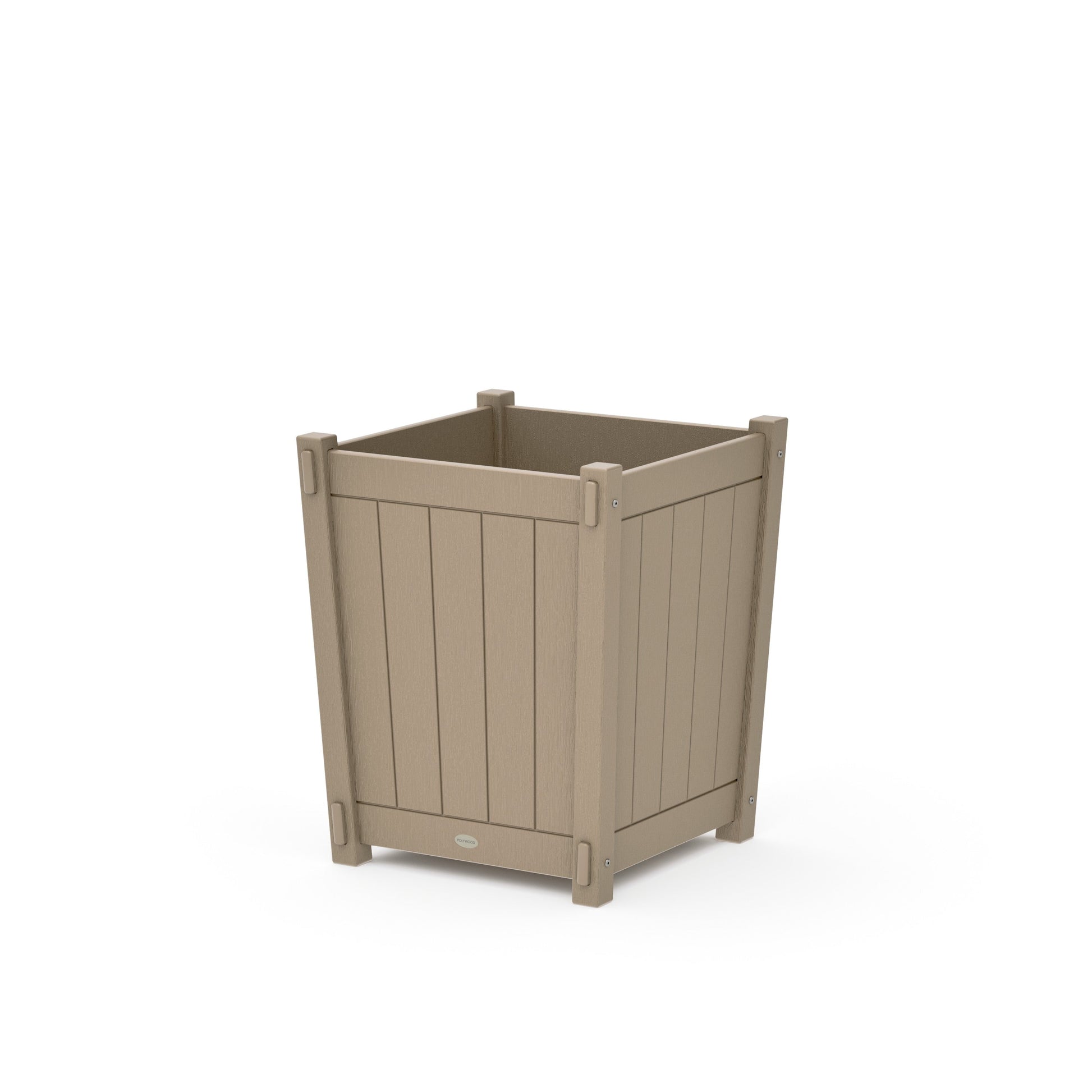 POLYWOOD Vineyard Large Tapered Square Short Planter Box — Vintage Sahara
