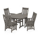 POLYWOOD Acadia 5-Piece Round Farmhouse Dining Set — Driftwood