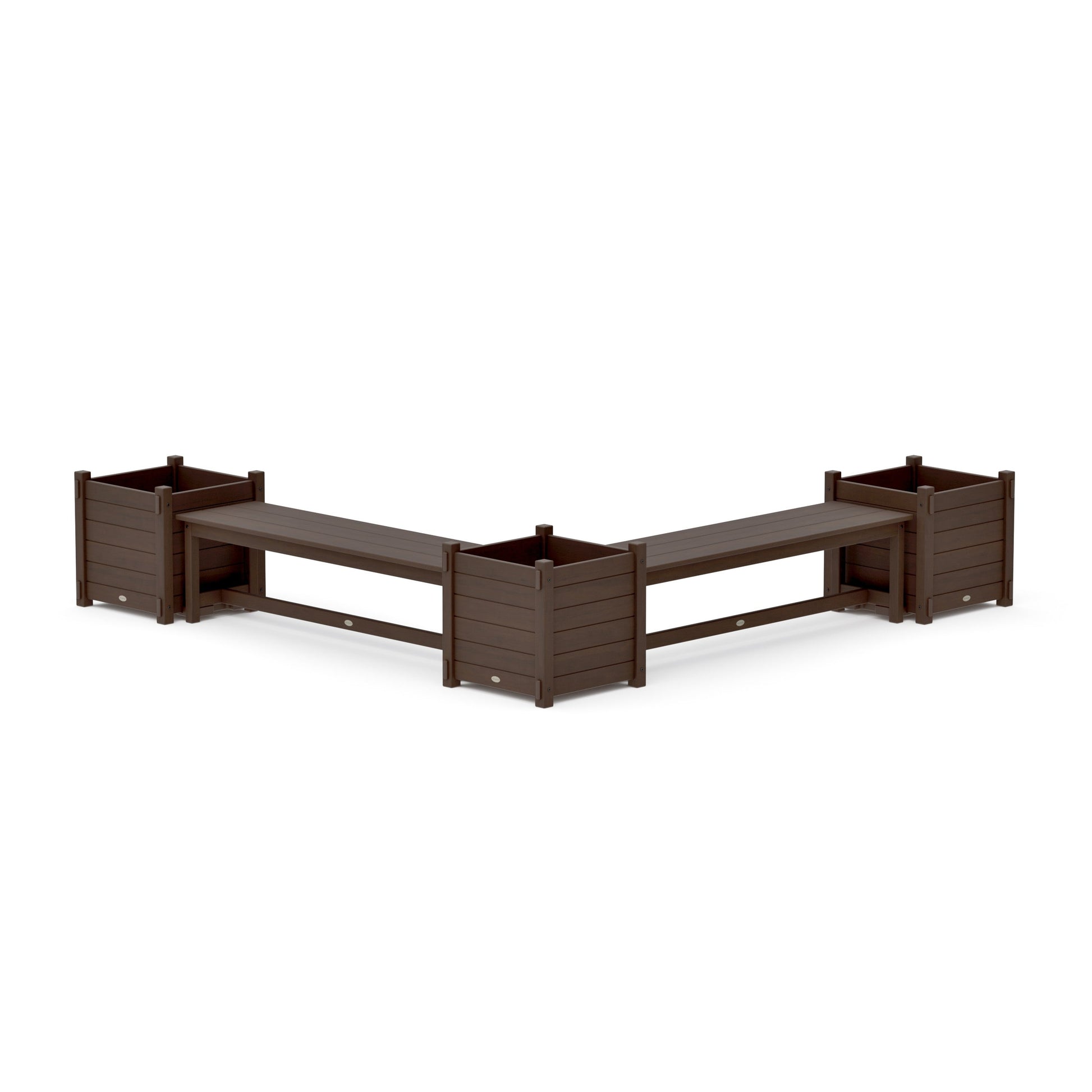 POLYWOOD 60" Nautical L- Shaped Planter Bench Corner Set - Large — Kona
