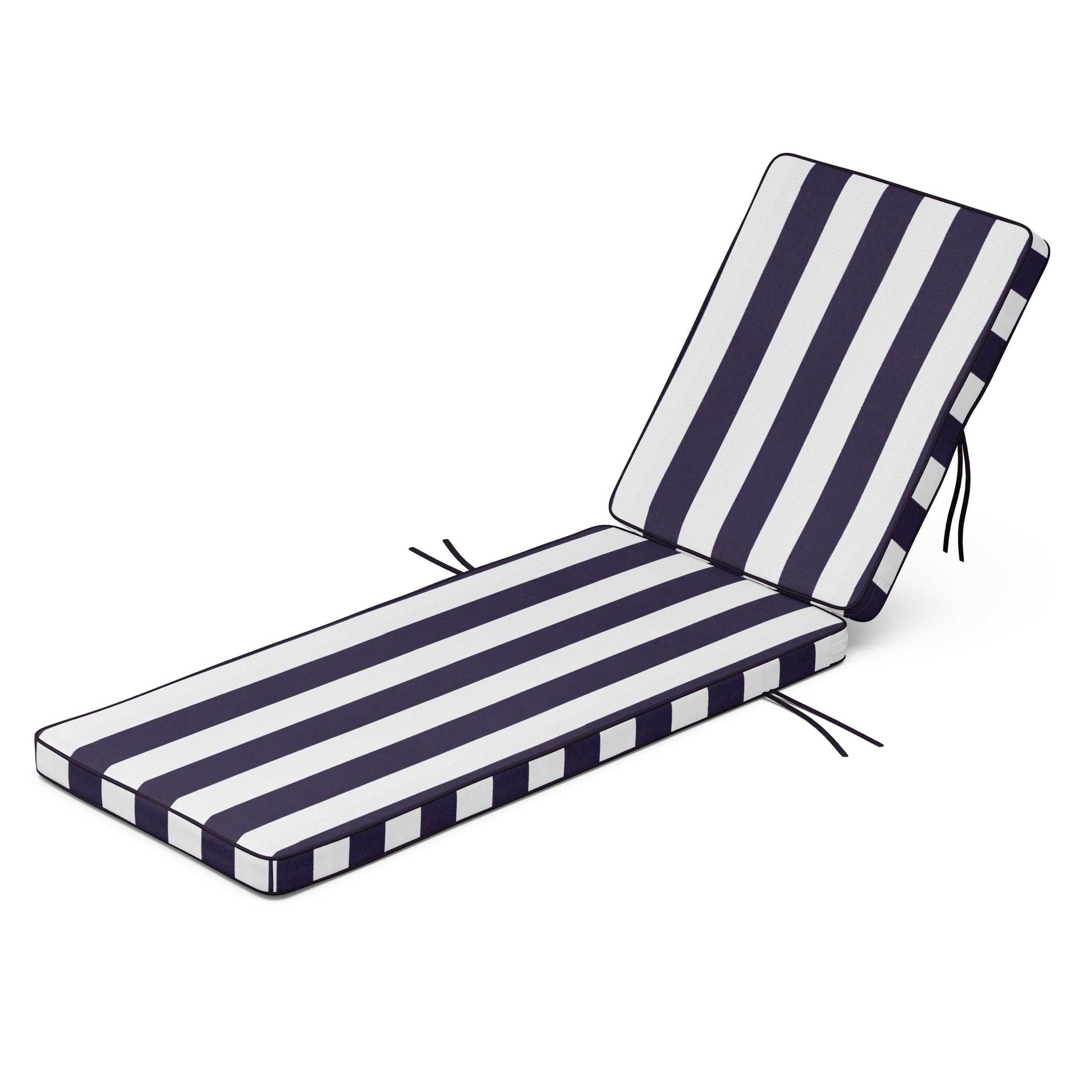 POLYWOOD Acadia Chaise Cushion — Cabana Stripe Navy