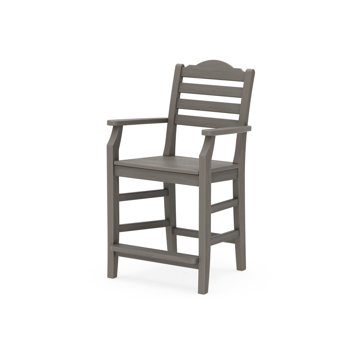POLYWOOD Savannah Counter Arm Chair — Driftwood