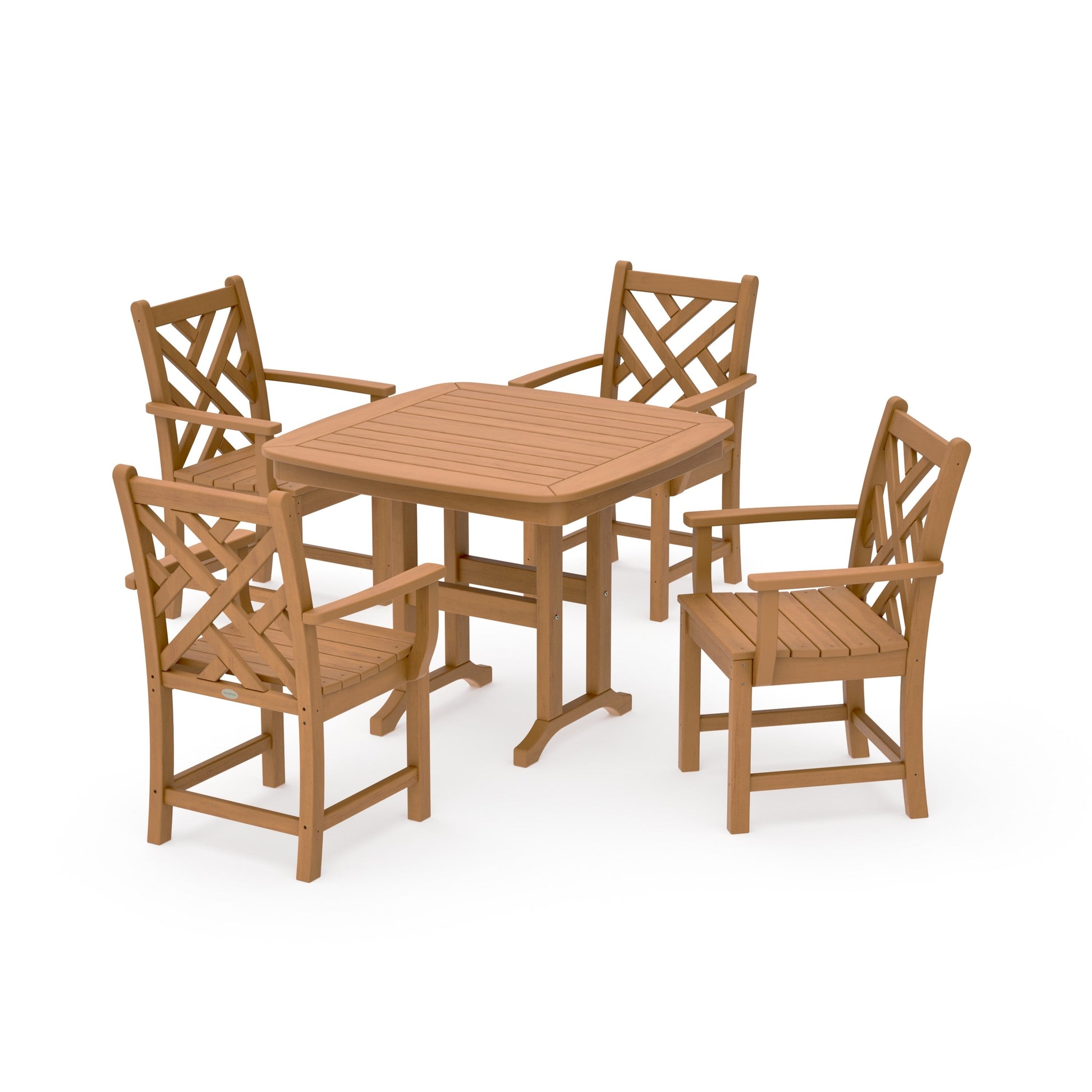 POLYWOOD Chippendale 5-Piece Dining Set — Natural