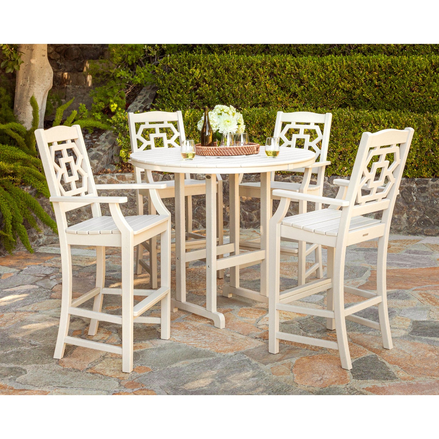 POLYWOOD 48" Round Farmhouse Bar Table