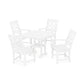 POLYWOOD Chinoiserie 5-Piece Dining Set — White
