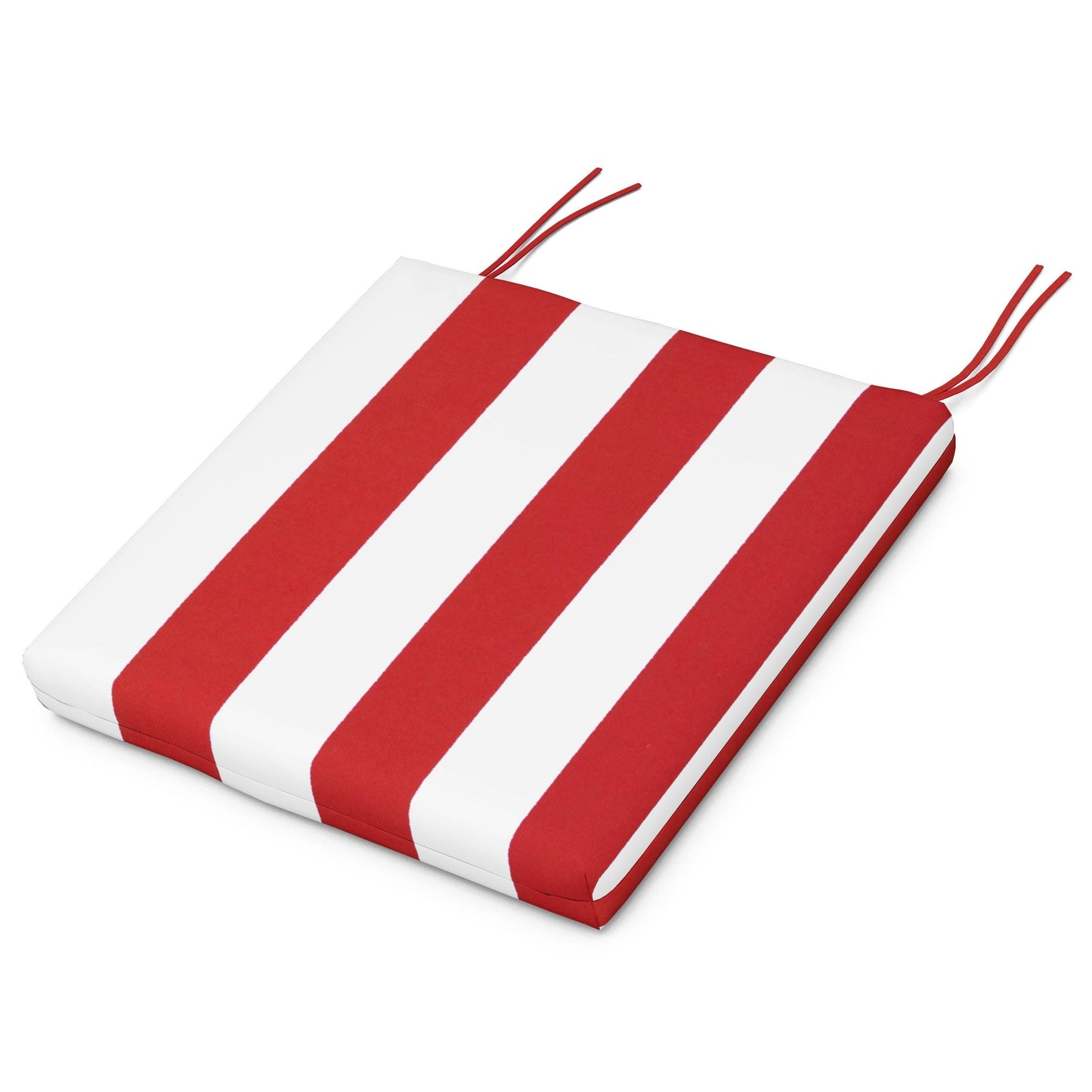 POLYWOOD Acadia Dining Side Seat Pad — Cabana Stripe Crimson