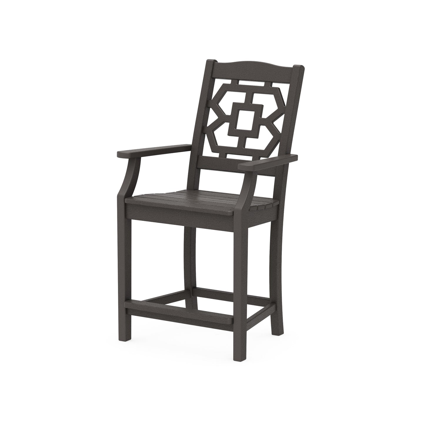 POLYWOOD Chinoiserie Counter Arm Chair — Vintage Coffee