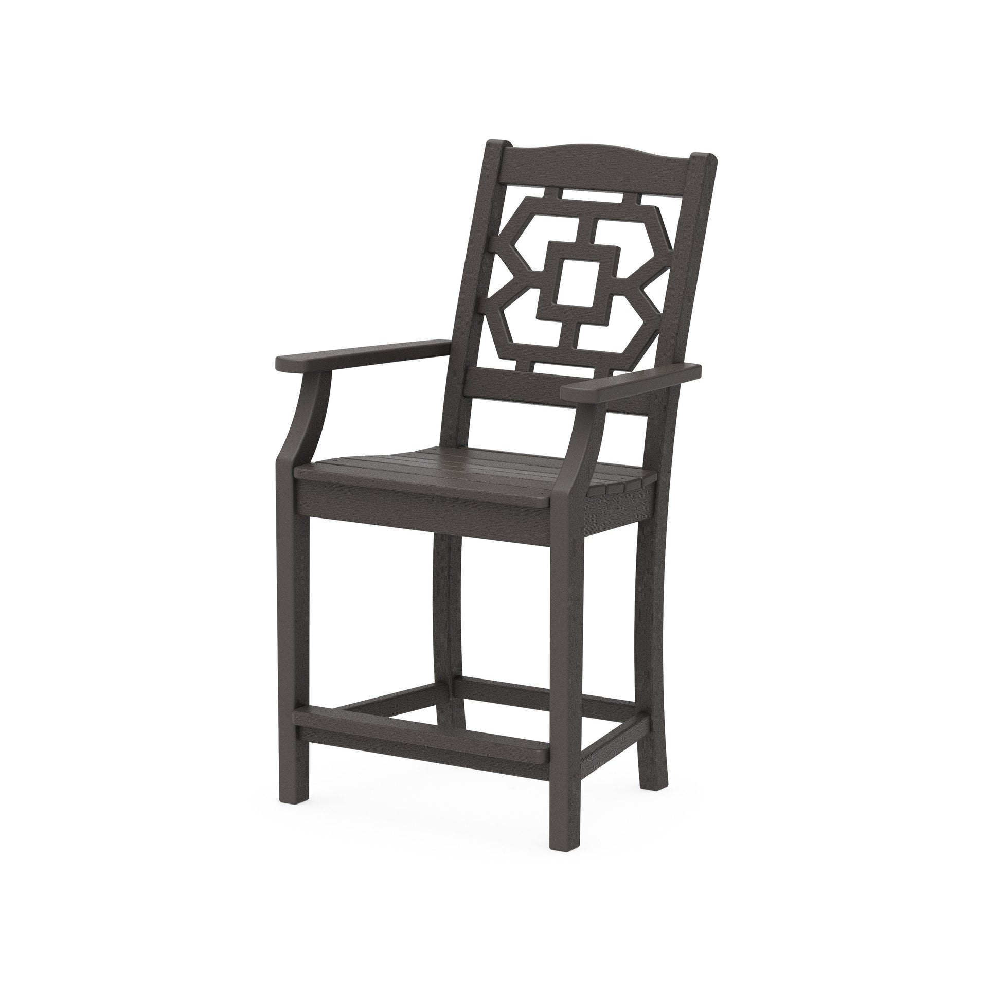POLYWOOD Chinoiserie Counter Arm Chair — Vintage Coffee