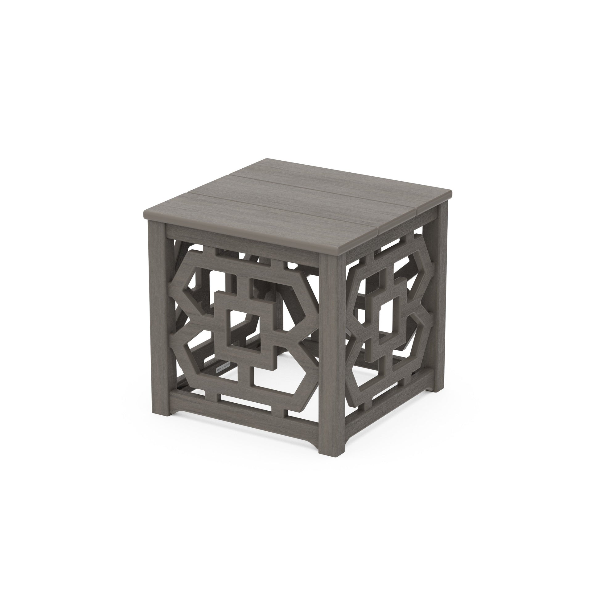 POLYWOOD Chinoiserie Accent Table — Driftwood