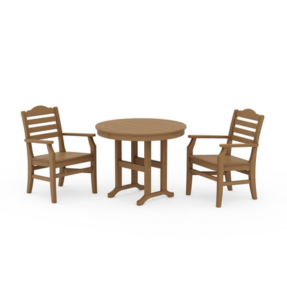 POLYWOOD Savannah 3-Piece Farmhouse Dining Set — Natural