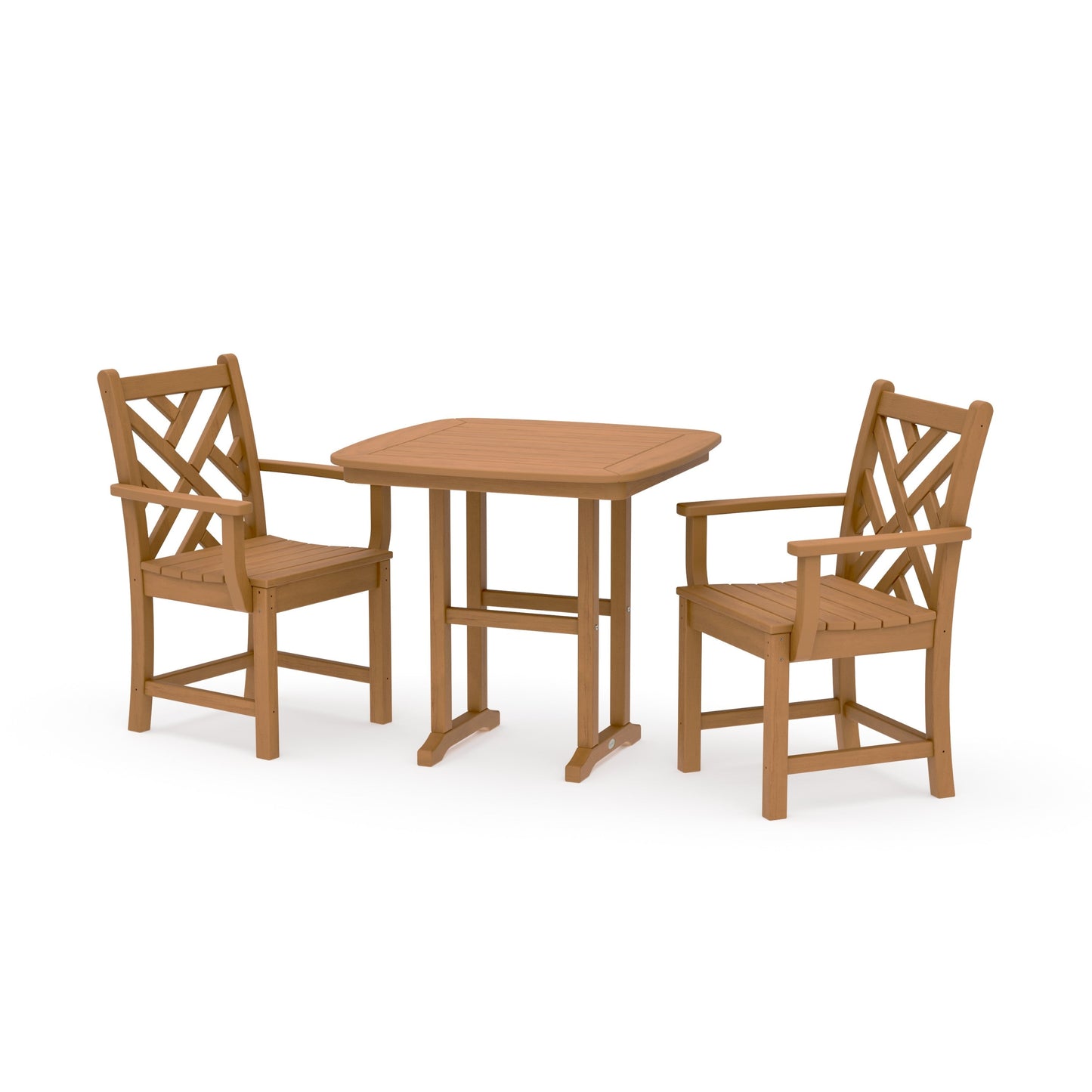 POLYWOOD Chippendale 3-Piece Dining Set — Natural
