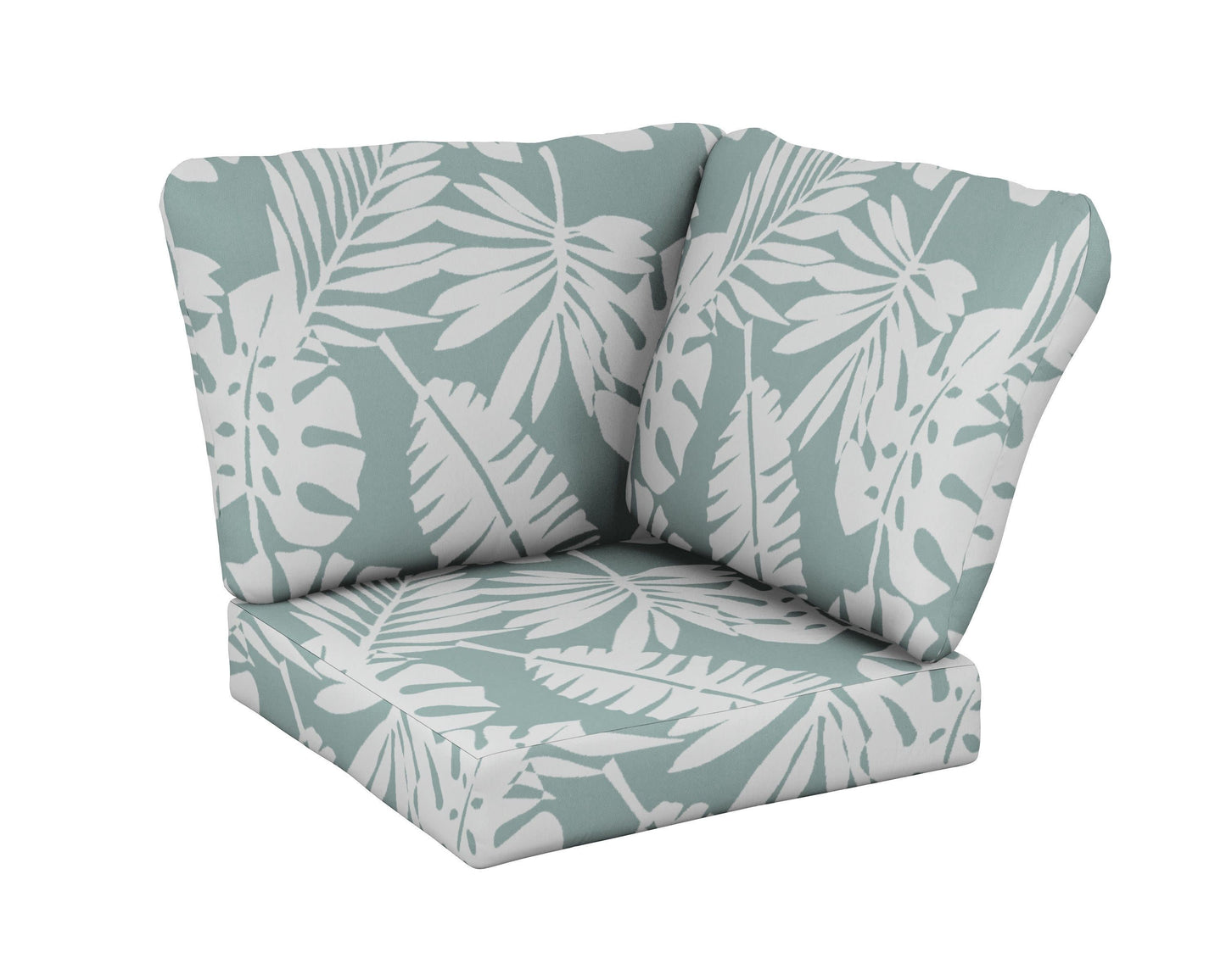 POLYWOOD Baffle Modular Corner Cushion — Leaf Glacier Spa