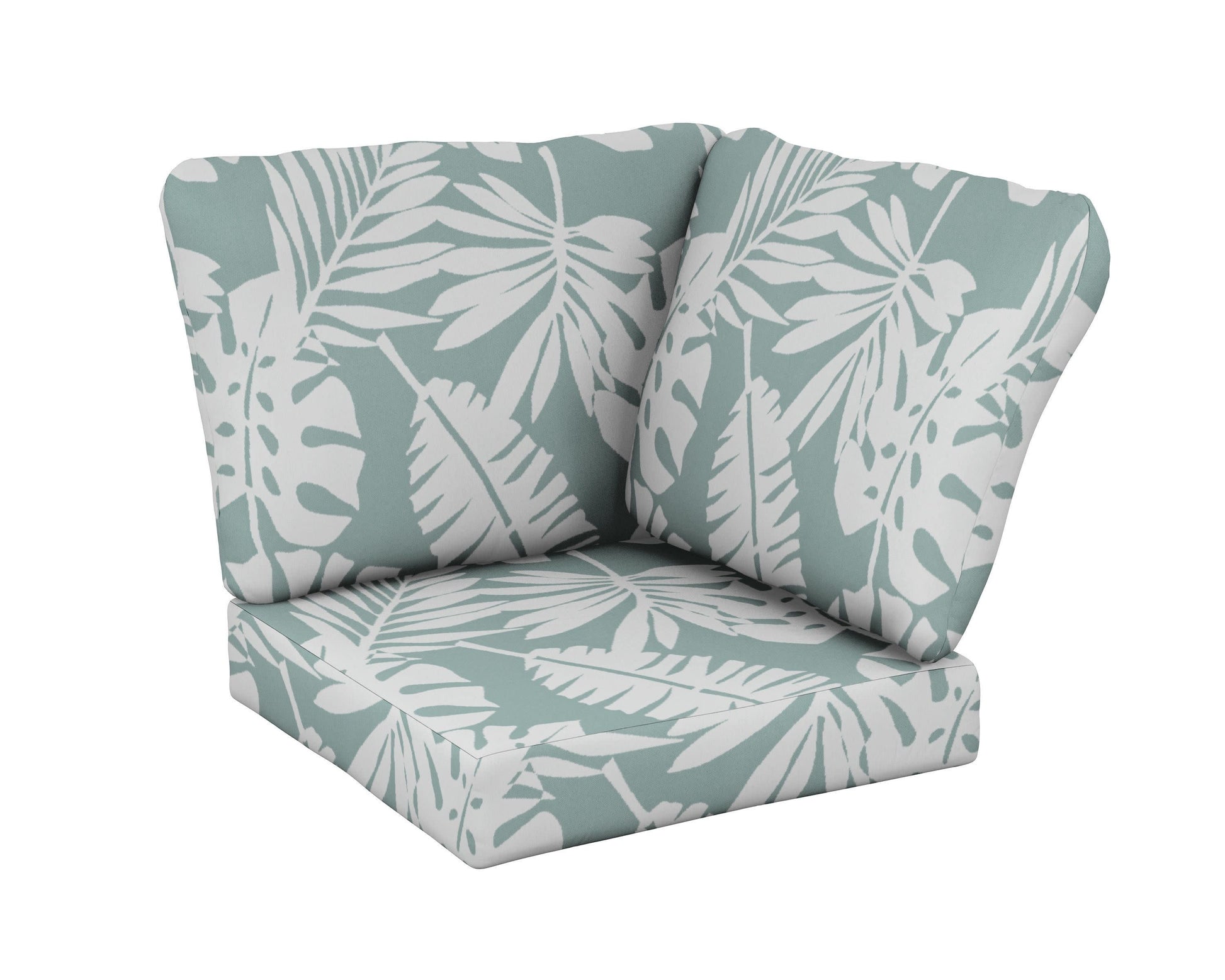 POLYWOOD Baffle Modular Corner Cushion — Leaf Glacier Spa