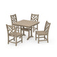 POLYWOOD Chippendale 5-Piece Farmhouse Trestle Side Chair Dining Set — Vintage Sahara