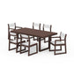 POLYWOOD EDGE Sling 7-Piece Dining Set — Mahogany / White Sling